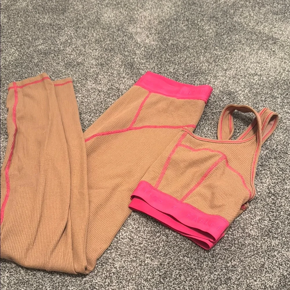 Fabletics Tan and Pink Loungewear set - Picture 1 of 6